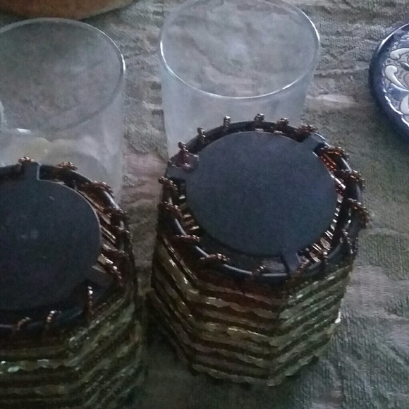 VINTAGE BEADED AND METAL AND GLASS CANDLE - Picture 6 of 7